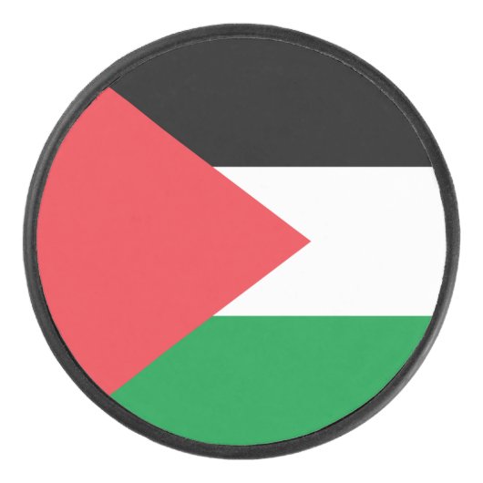 Patriottisch hockeyteam met vlag van Palestina Hockey Puck (Voorkant)