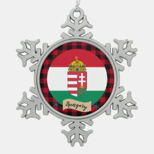 Patriottisch Hongarije, buffelpleister, Hongaarse Tin Sneeuwvlok Ornament