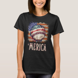 Patriottisch Honkbal 4 juli Amerika Amerikaans T-shirt