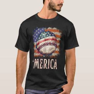 Patriottisch Honkbal 4 juli Amerika Amerikaans T-shirt
