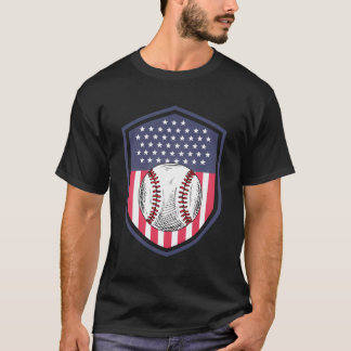Patriottisch honkbal 4 juli Amerikaanse vlag T-shirt