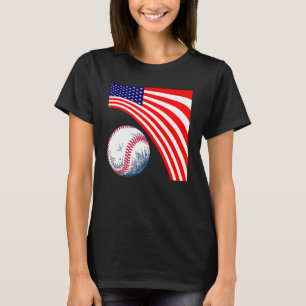Patriottisch honkbal 4 juli heren USA Amerikaanse  T-shirt