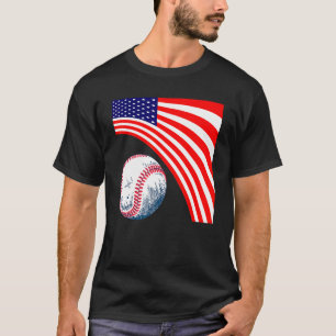 Patriottisch honkbal 4 juli heren USA Amerikaanse T-shirt