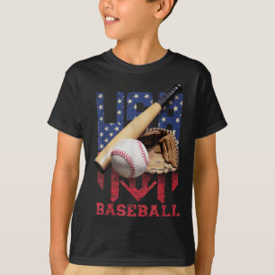 Patriottisch honkbal 4 juli mannen VS Amerikaanse T-shirt