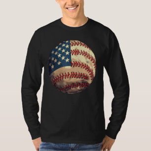 Patriottisch honkbal 4 juli VS Amerikaanse vlag T-shirt