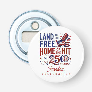 Patriottisch Honkbal Juli 2026 Amerika 250 Button Flesopener