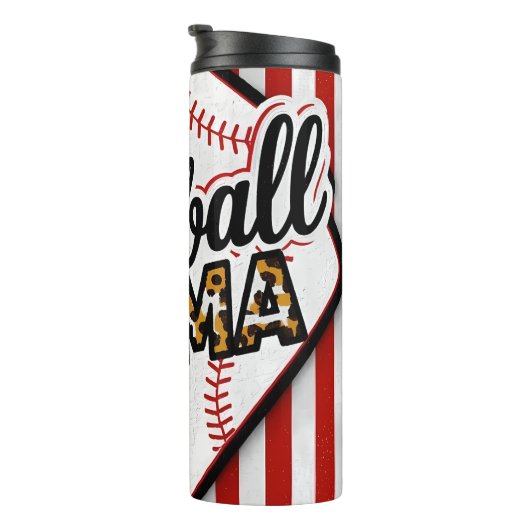 Patriottisch honkbal Mama Vibes Thermosbeker (Geroteerd rechts)