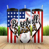 Patriottisch honkbal Mama Vibes Thermosbeker