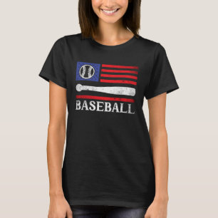 Patriottisch honkbal op 4 juli de Amerikaanse vlag T-shirt