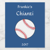 Patriottisch Honkbal Rood Wit Blauw Wijn Label Etiket (Enkel label)