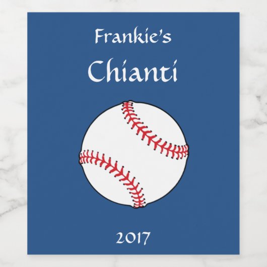 Patriottisch Honkbal Rood Wit Blauw Wijn Label Wijn Etiket (Enkel label)