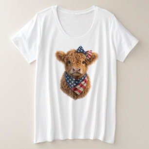 Patriottisch Hooglandkalf Grote Maat T-shirt