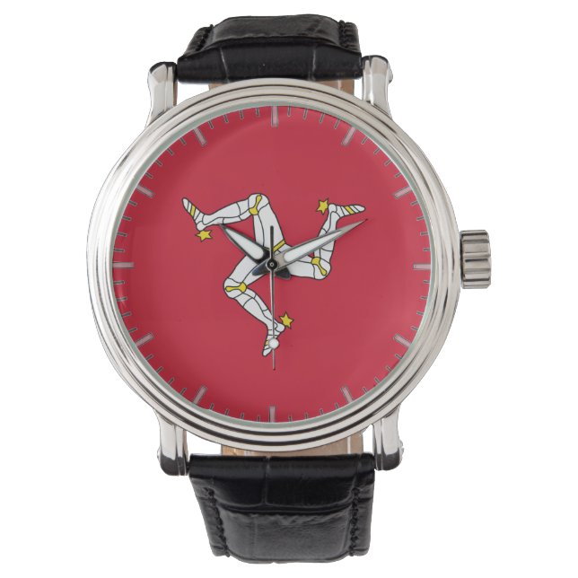 Patriottisch horloge met Isle of Man Flag, Verenig (Voorkant)