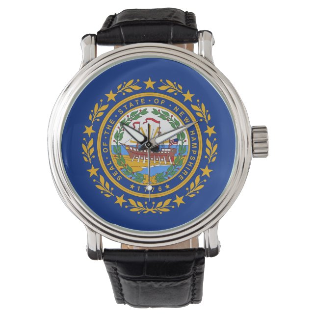 Patriottisch horloge met vlag van New Hampshire (Voorkant)
