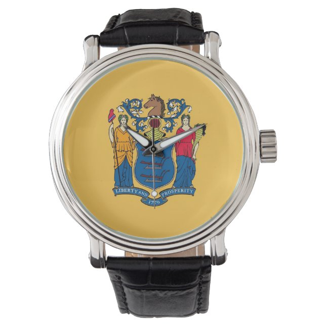 Patriottisch horloge met vlag van New Jersey (Voorkant)