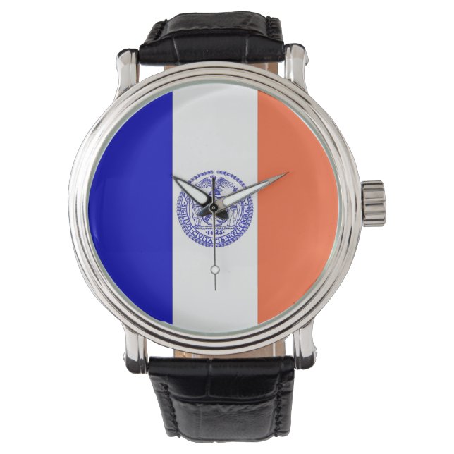 Patriottisch horloge met vlag van New York City (Voorkant)
