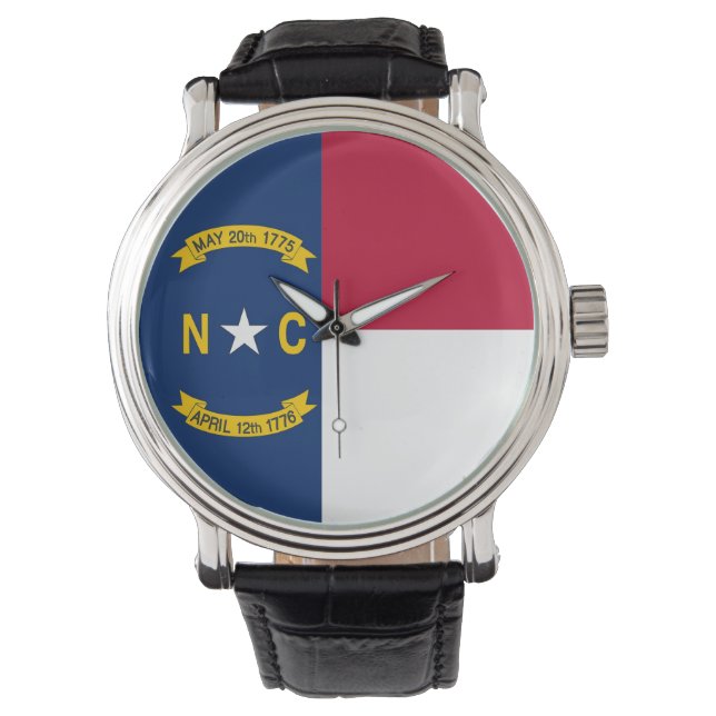 Patriottisch horloge met vlag van North Carolina (Voorkant)