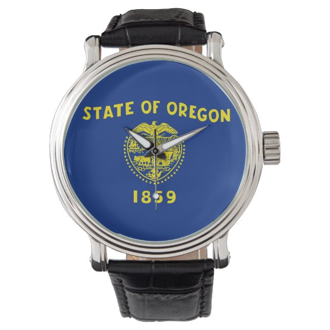 Patriottisch horloge met vlag van Oregon (Voorkant)