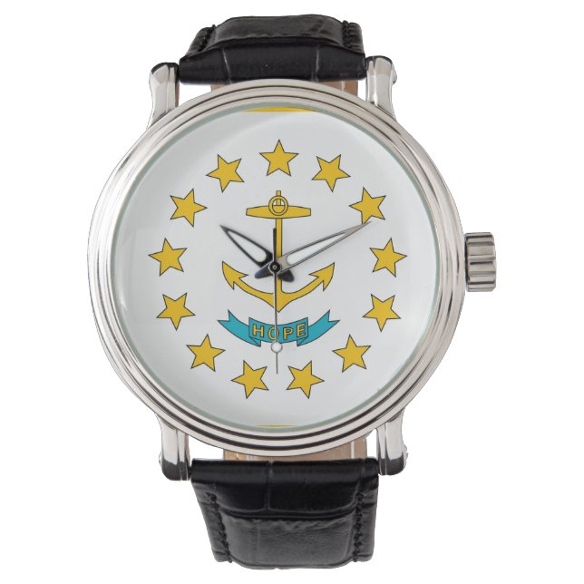 Patriottisch horloge met vlag van Rhode Island (Voorkant)