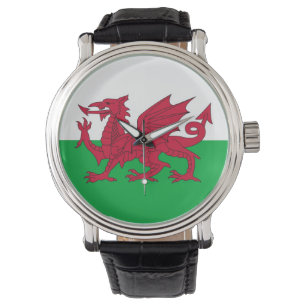 Patriottisch horloge met vlag van Wales