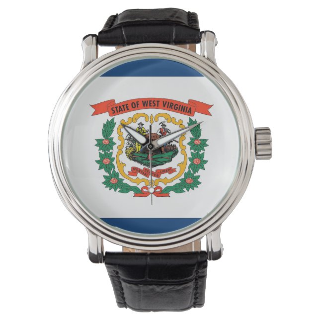 Patriottisch horloge met vlag van West Virginia (Voorkant)