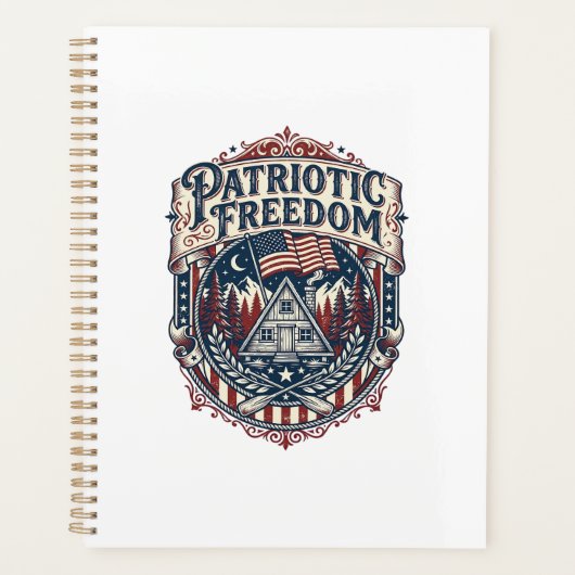 Patriottisch huis weekend vector grafische T-shirt Planner (Voorkant)