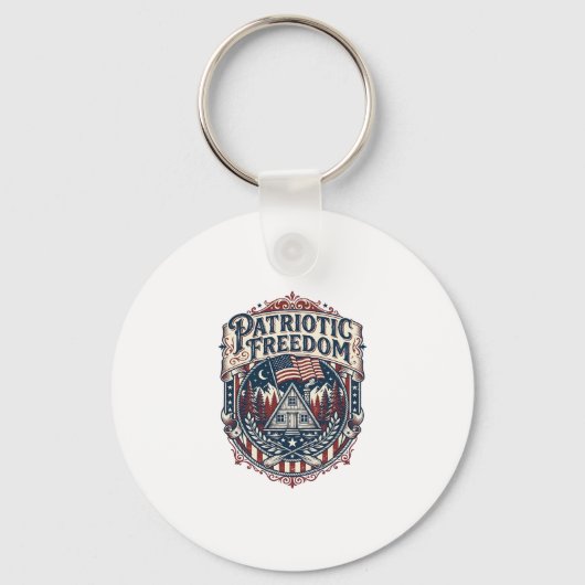 Patriottisch huis weekend vector grafische T-shirt Sleutelhanger (Voorkant)