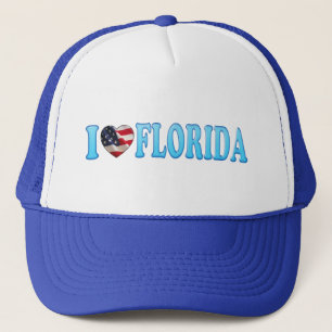 Patriottisch I heart Florida op Amerikaanse vlag Trucker Pet
