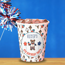 Patriottisch Ice Cream Beer Verjaardagsfeest Papieren Bekers