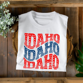 Patriottisch Idaho rood en blauw Boho T-shirt