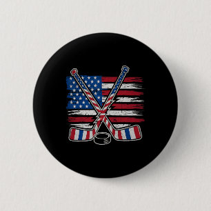 Patriottisch IJshockey 4 juli VS Onafhankelijkheid Ronde Button 5,7 Cm