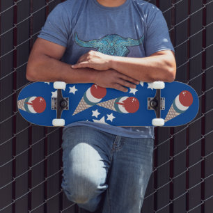 Patriottisch ijskap crème - Patroonblauw skateboar Persoonlijk Skateboard