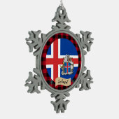 Patriottisch IJsland, buffelpleister, IJslandse vl Tin Sneeuwvlok Ornament (Links)