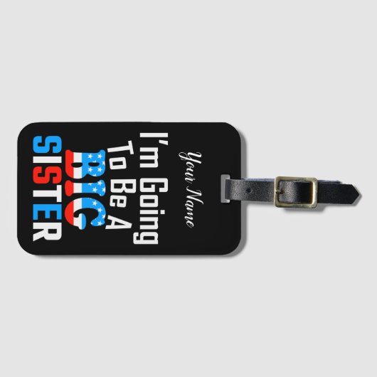 Patriottisch ik ga een grote zuster worden bagagelabel (Voorkant (horizontaal))