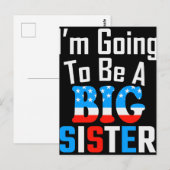 Patriottisch ik ga een grote zuster worden briefkaart (Voorkant / Achterkant)