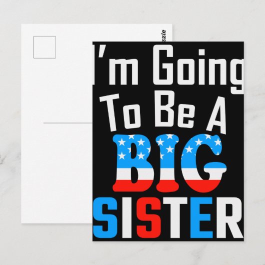 Patriottisch ik ga een grote zuster worden briefkaart (Voorkant / Achterkant)