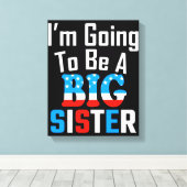 Patriottisch ik ga een grote zuster worden canvas afdruk (Insitu (Houten vloer))