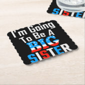 Patriottisch ik ga een grote zuster worden kartonnen onderzetters (Gebogen)