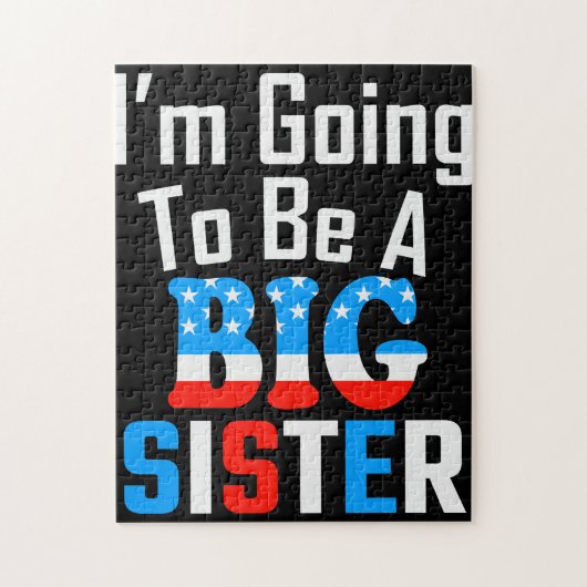 Patriottisch ik ga een grote zuster worden legpuzzel (Verticaal)