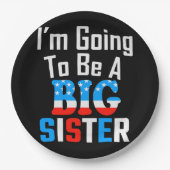 Patriottisch ik ga een grote zuster worden papieren bordje (Voorkant)