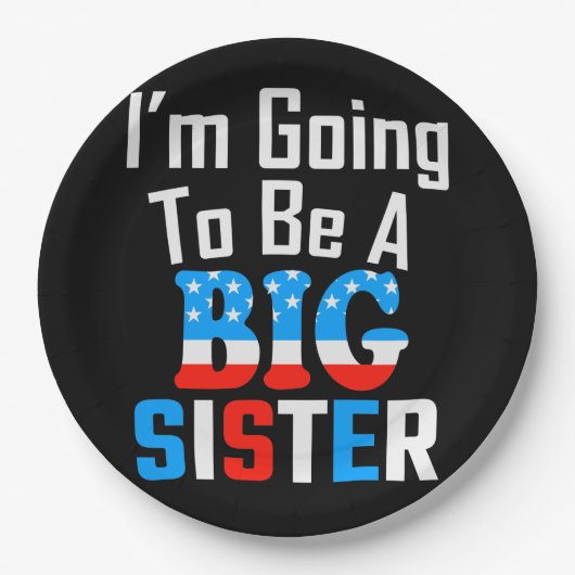 Patriottisch ik ga een grote zuster worden papieren bordje (Voorkant)