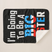 Patriottisch ik ga een grote zuster worden sherpa deken (Voorkant (horizontaal))