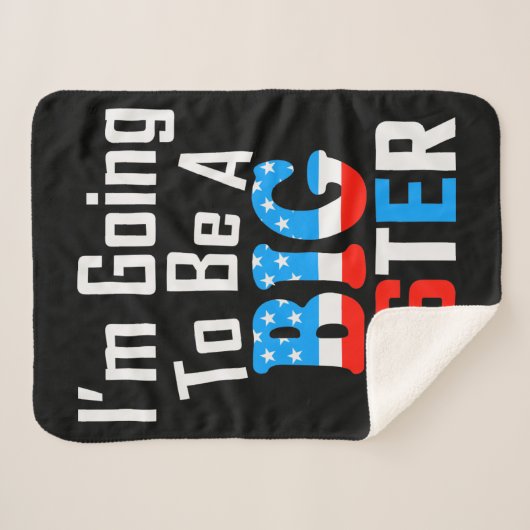 Patriottisch ik ga een grote zuster worden sherpa deken (Voorkant (horizontaal))