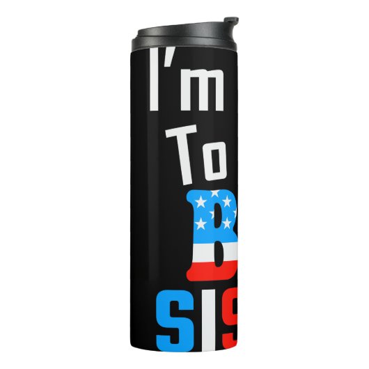 Patriottisch ik ga een grote zuster worden thermosbeker (Gedraaid links)