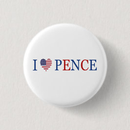 Patriottisch Ik Hart Liefde Mike Pence Vlag Ronde Button 3,2 Cm