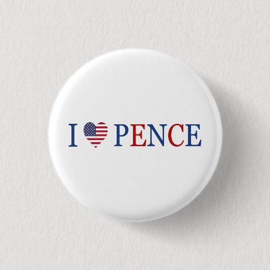 Patriottisch Ik Hart Liefde Mike Pence Vlag Ronde Button 3,2 Cm (Voorkant)