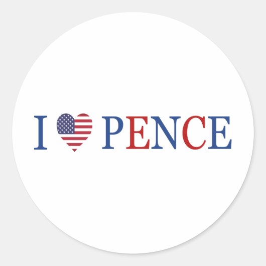 Patriottisch Ik Hart Liefde Mike Pence Vlag Ronde Sticker (Voorkant)