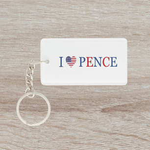 Patriottisch Ik Hart Liefde Mike Pence Vlag Sleutelhanger