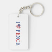 Patriottisch Ik Hart Liefde Mike Pence Vlag Sleutelhanger (achterkant)