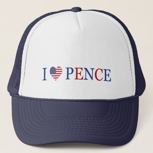Patriottisch Ik Hart Liefde Mike Pence Vlag Trucker Pet (Voorkant)